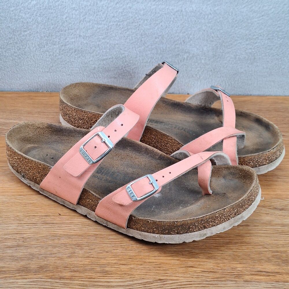 Birkenstock Mayari Women's 8 EU 39 Strappy Sandals Pink Synthetic Leather German